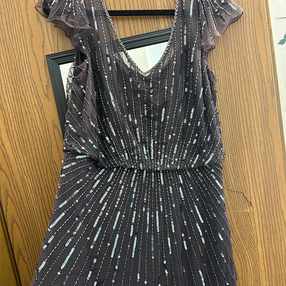 JKARA Fully Beaded Sequin Gown | Formal Event Glam | Women’s 14
